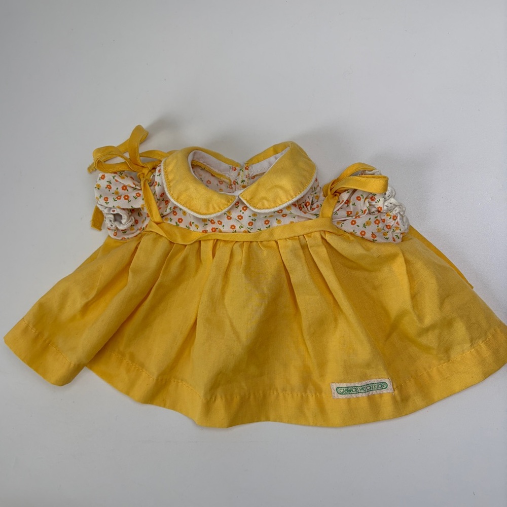 Cabbage Patch Kids Adorable Yellow Apron Floral Dress for Dolls